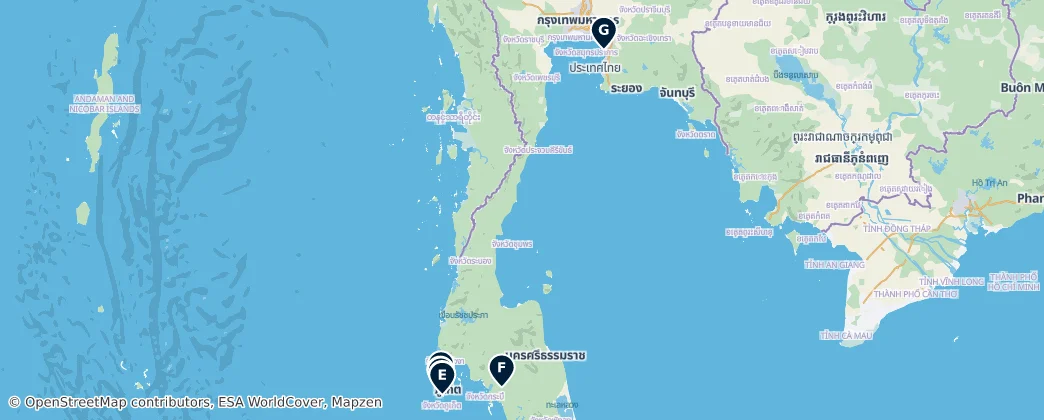 Map of Thailandia