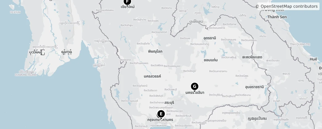 Map of Thailandia