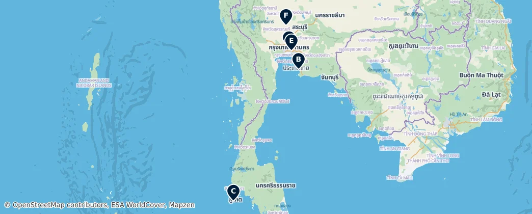 Map of Thailandia