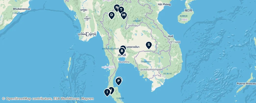 Map of Thailandia