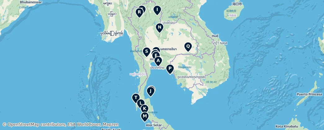 Map of Thailandia