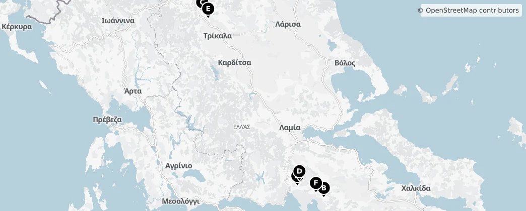 Map of Decentralized Administration of Thessaly and Central Greece