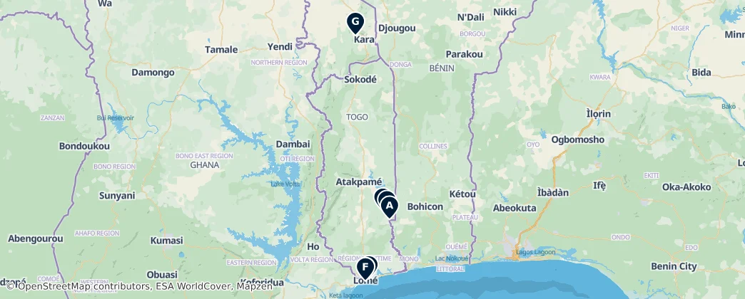 Map of Togo
