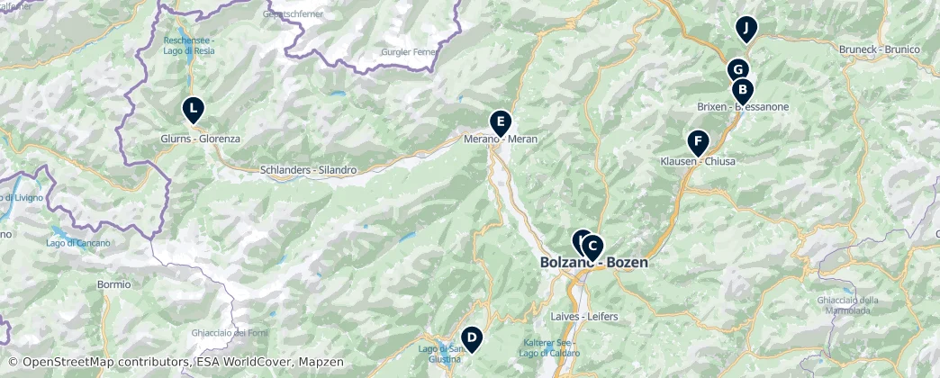 Map of Trentino-Alto Adige