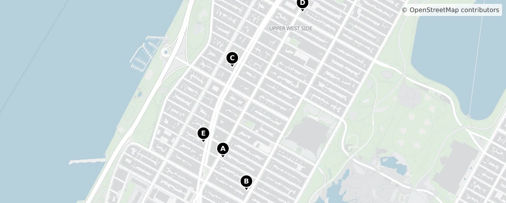 Map of Upper West Side