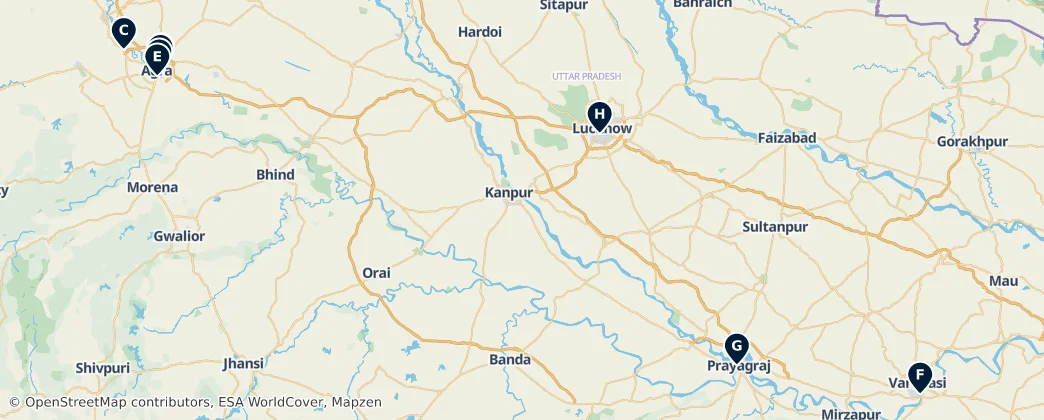 Map of Uttar Pradesh