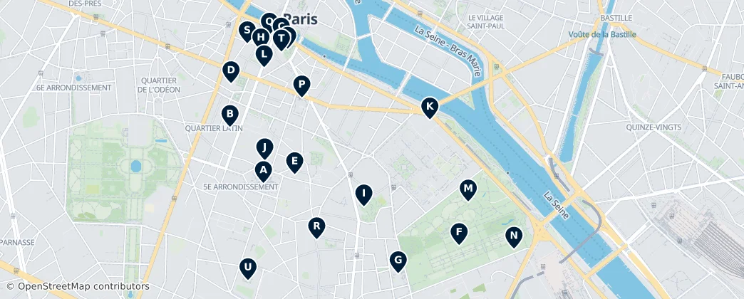 Map of V arrondissement di Parigi