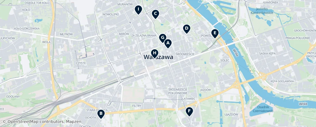 Map of Varsavia