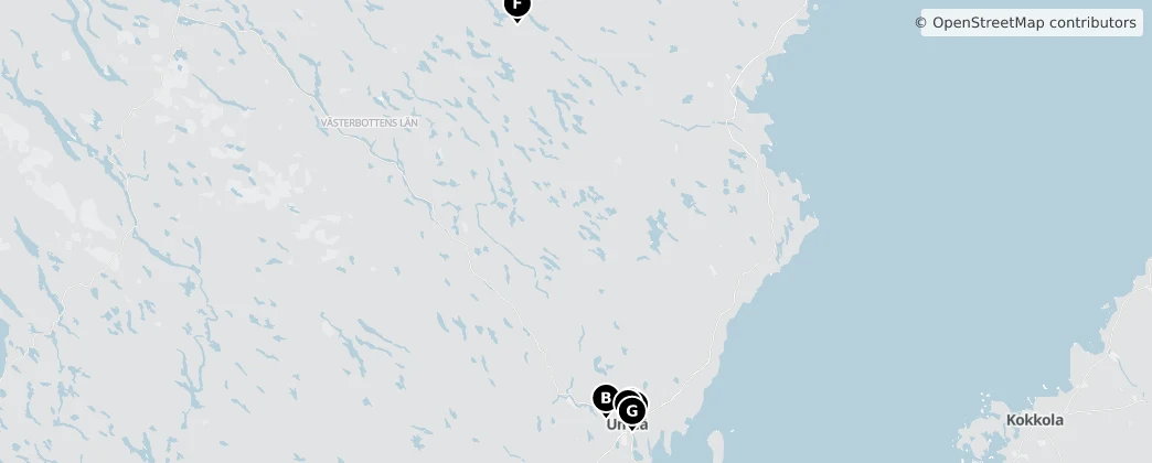 Map of Västerbotten