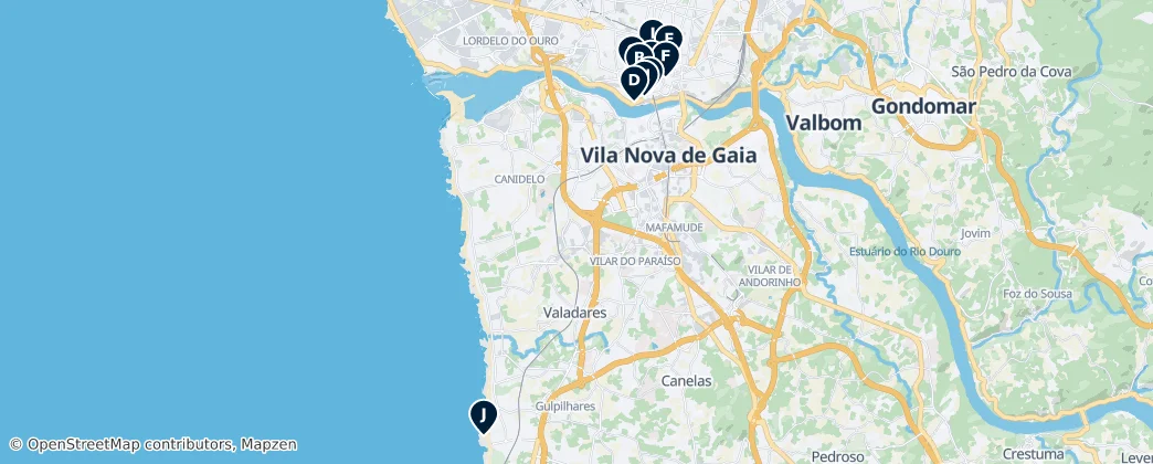 Map of Vila Nova de Gaia