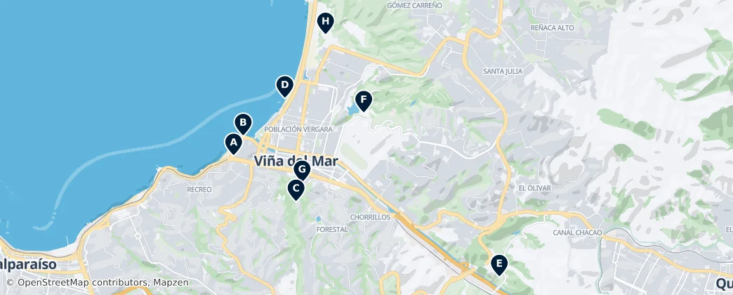 Map of Viña del Mar