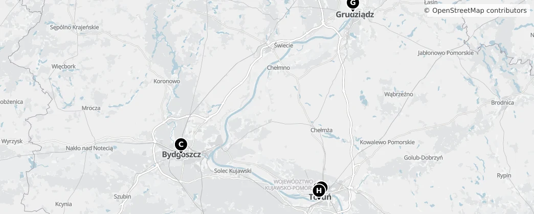 Map of Voivodato della Cuiavia-Pomerania