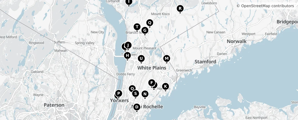 Map of Contea di Westchester
