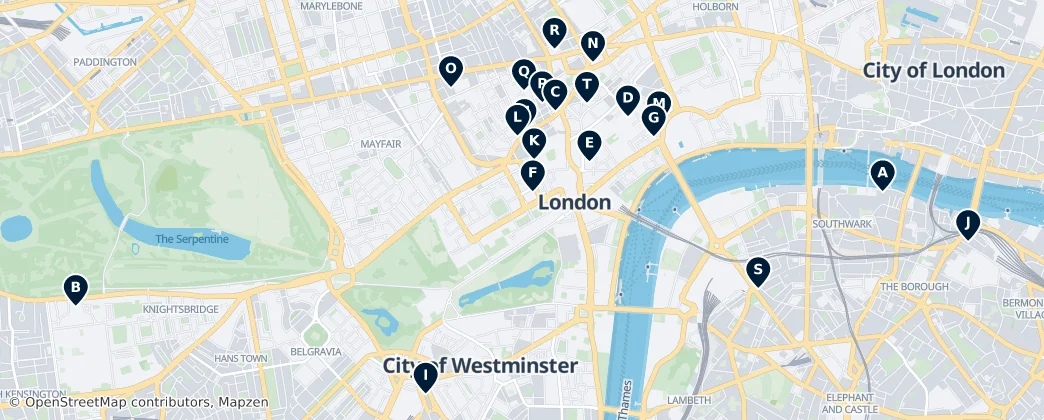 Map of Città di Westminster