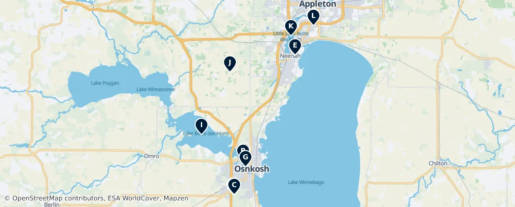 Map of Contea di Winnebago