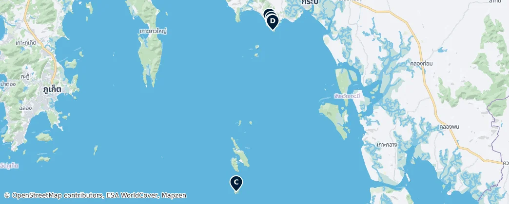 Map of Hat Noppharat Thara-Mu Ko Phi Phi National Park