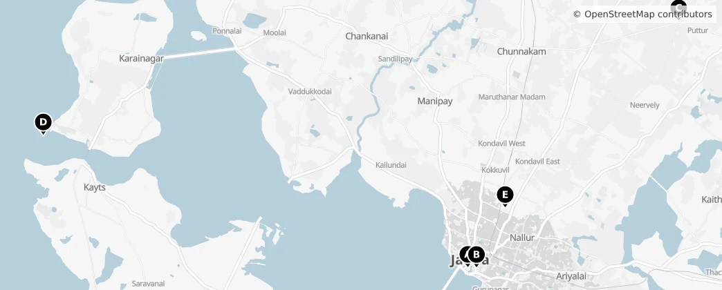 Map of Distretto di Jaffna