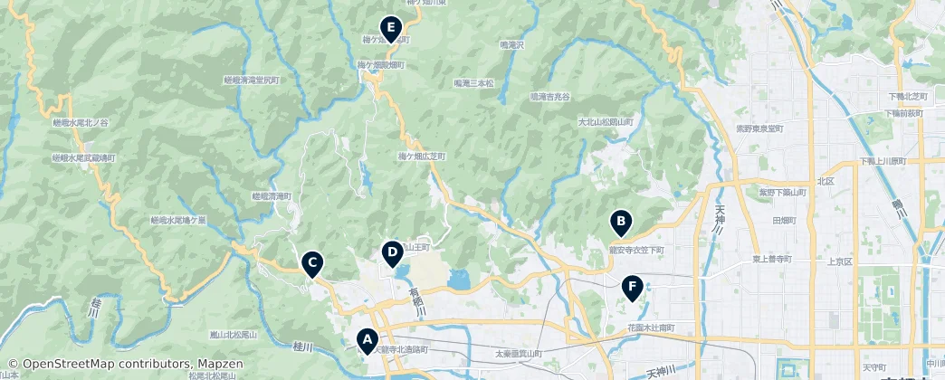Map of Ukyo Ward