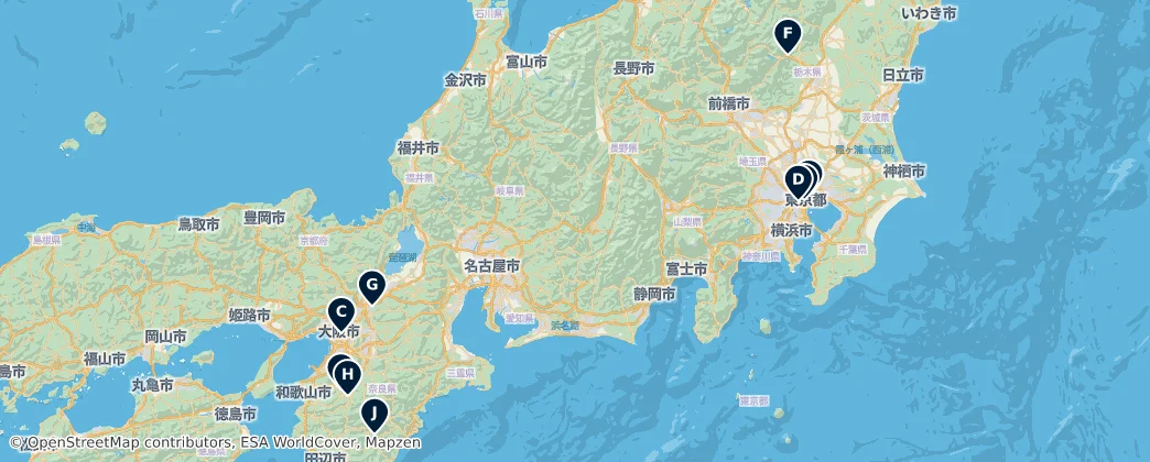 Map of Honshu