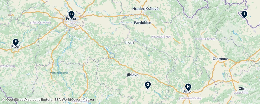 Map of The Czech Republic