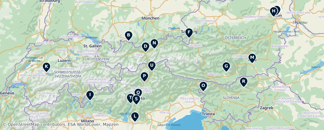Map of 알프스산맥