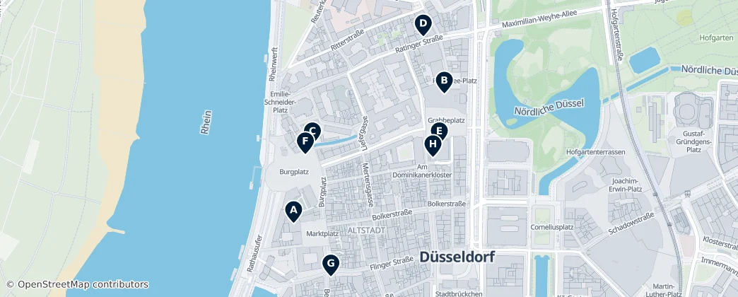 Map of Old Town, Düsseldorf