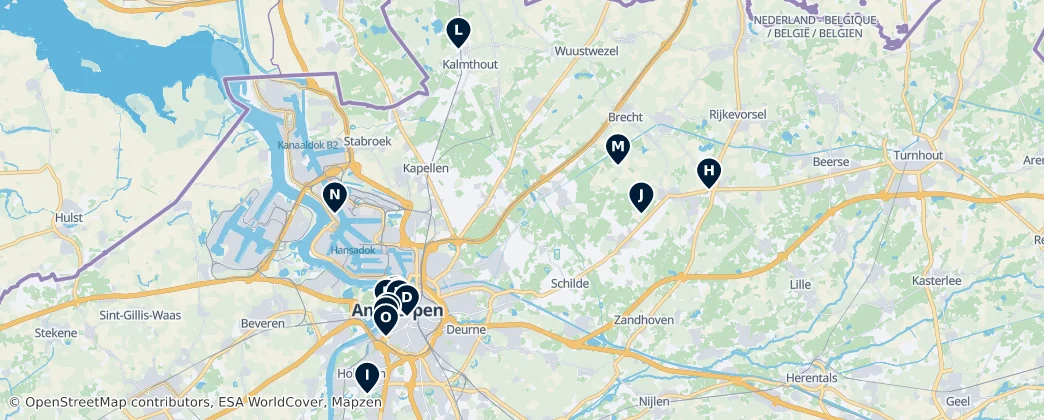 Map of Arrondissement of Antwerp
