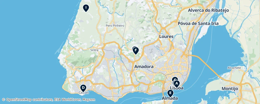Map of Lisbon metropolitan area