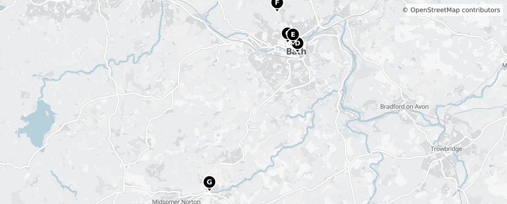 Map of 바스 노스이스트서머싯
