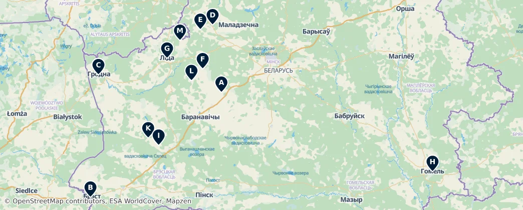 Map of 벨라루스