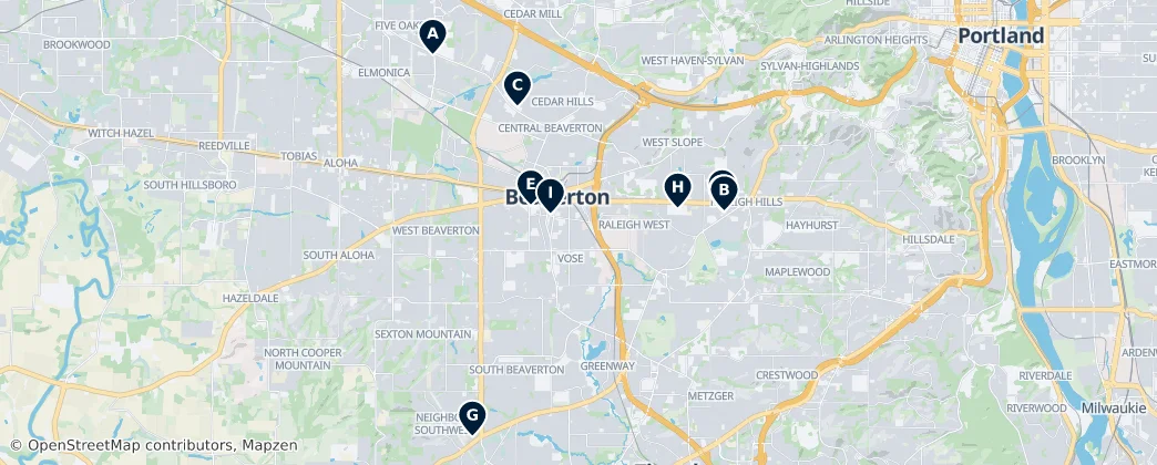 Map of 비버턴