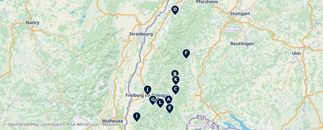 Map of 슈바르츠발트
