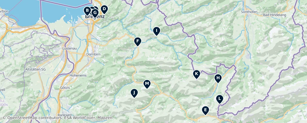Map of 브레겐츠