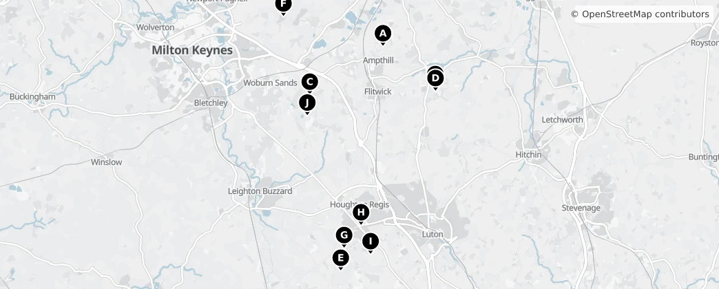 Map of 센트럴베드퍼드셔