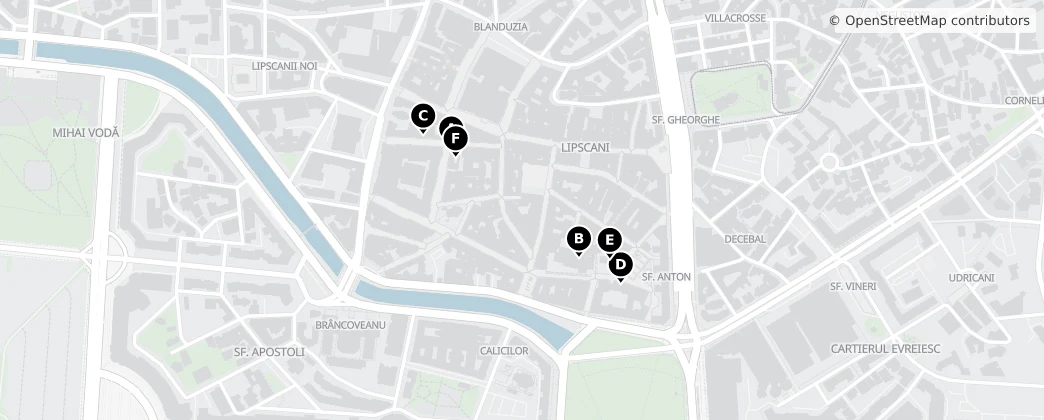 Map of Bucharest Old Town