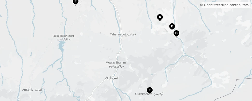 Map of Cercle de Tahannaout dayrt thnawt
