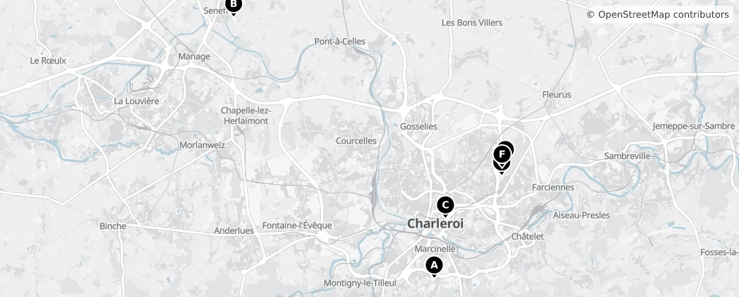 Map of Arrondissement of Charleroi