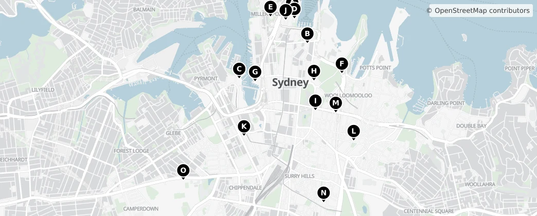 Map of Council of the City of Sydney