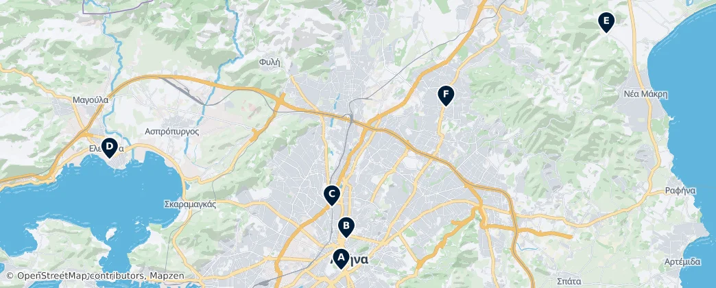 Map of Decentralized Administration of Attica