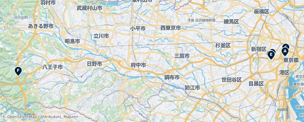 Map of 도쿄도
