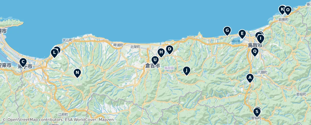 Map of 돗토리현