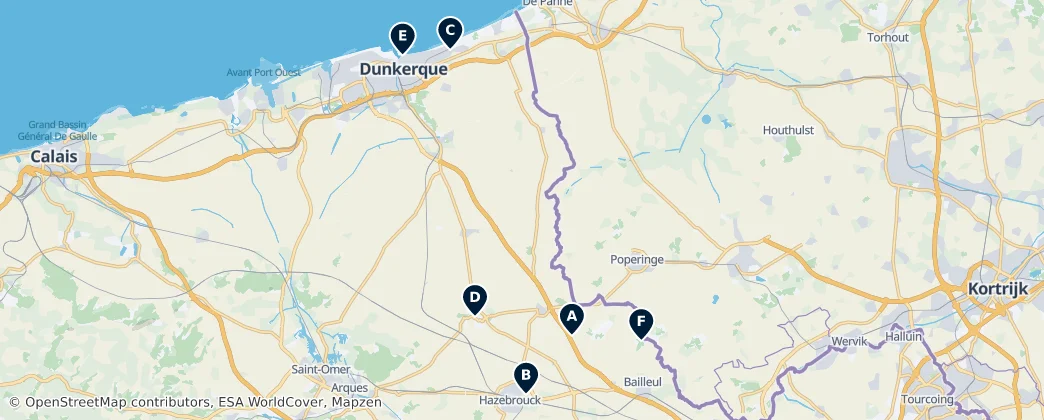 Map of Arrondissement of Dunkirk