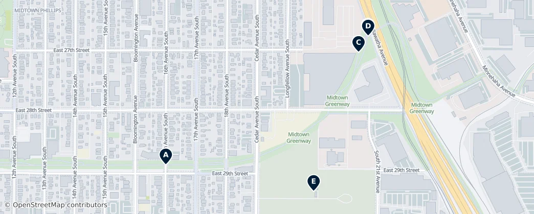 Map of East Phillips, Minneapolis