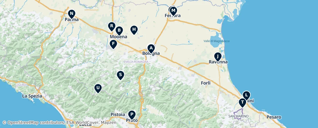 Map of 에밀리아로마냐주