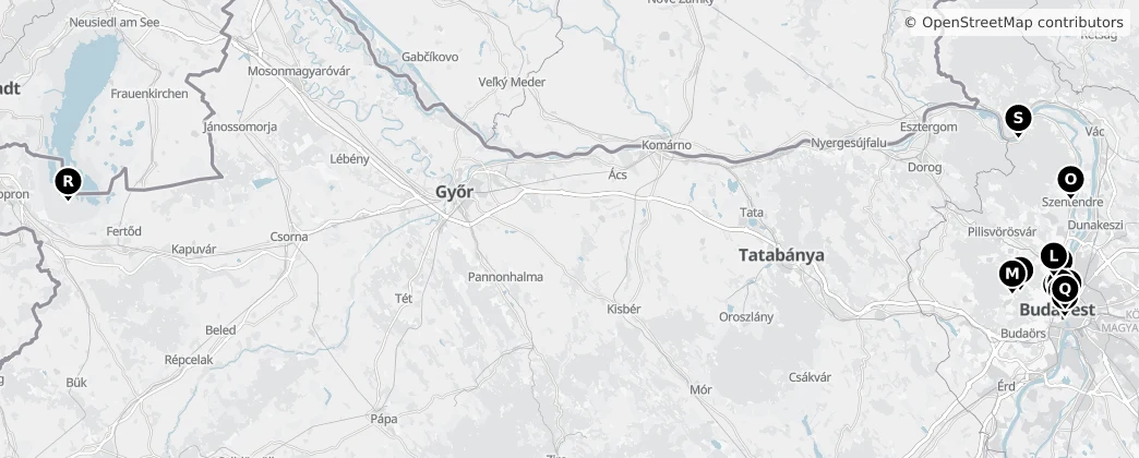 Map of Esztergom-Budapesti érseki tartomány
