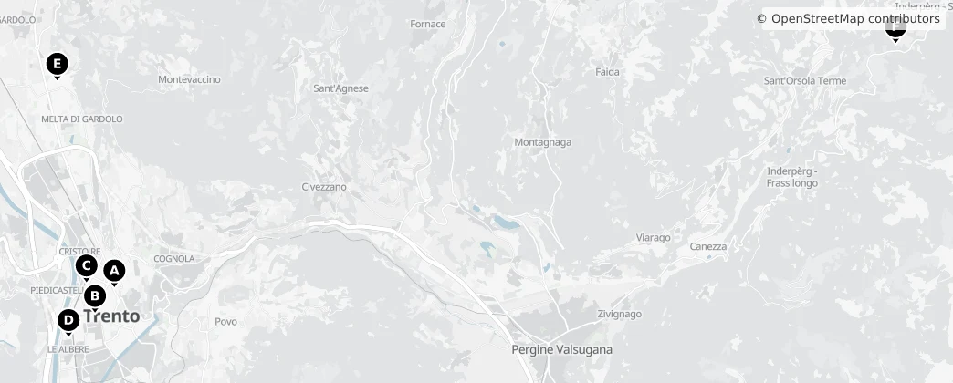 Map of Fiemme Mountains