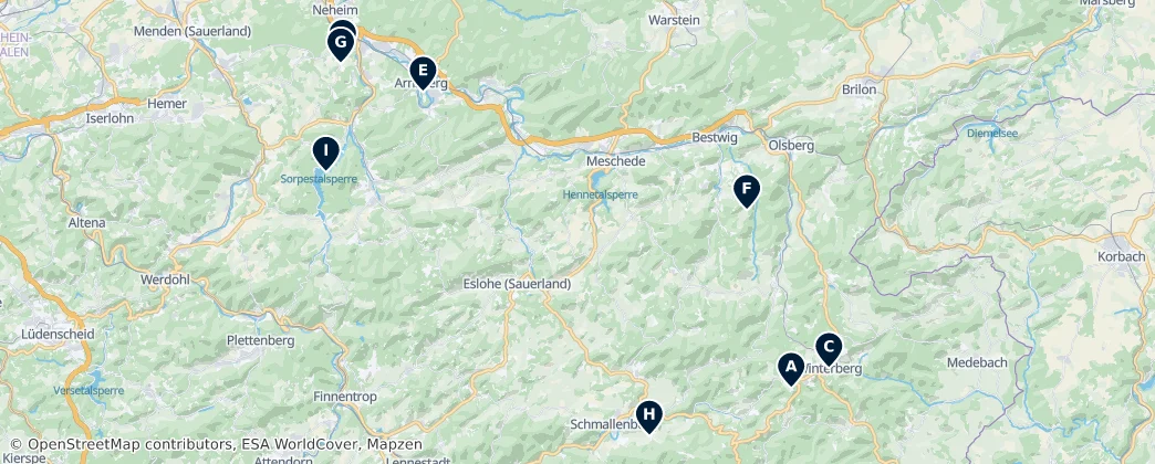 Map of Hochsauerlandkreis
