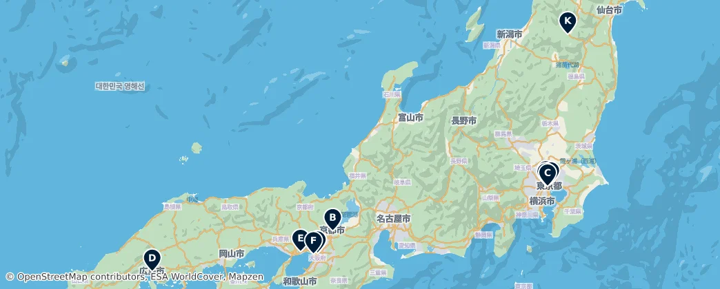Map of 혼슈