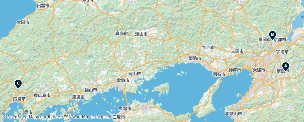 Map of 혼슈