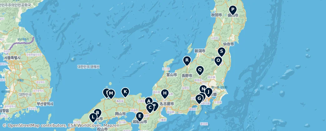 Map of 혼슈